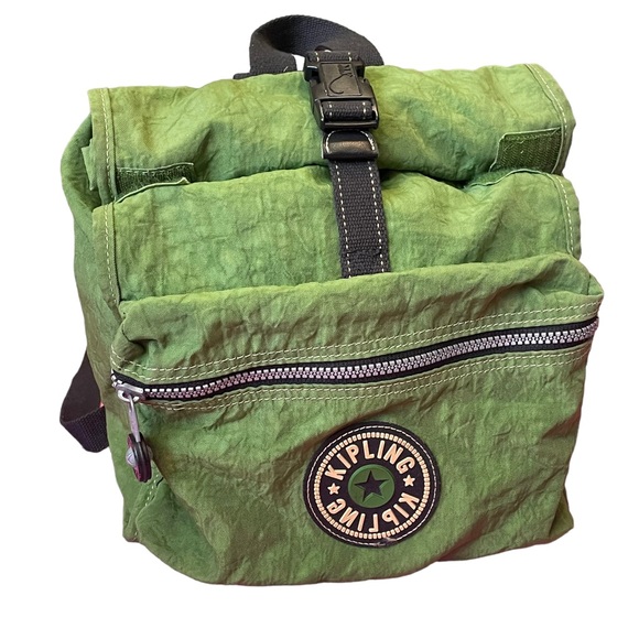 Kipling Bags Vintage Kipling Green Black Roll Top Backpack Poshmark